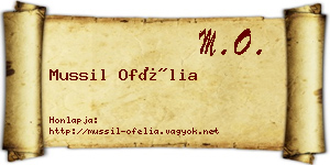 Mussil Ofélia névjegykártya